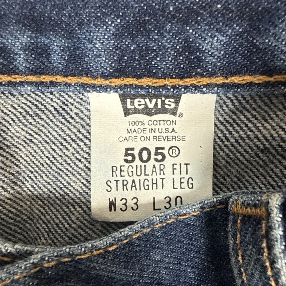 Vintage Levis 505 Jeans Medium Wash Men's 33X30 (32x27) Classic Fit USA Y2K 2002